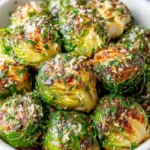 Delicious Garlic Herb Roasted Brussels Sprouts Recipe First Image