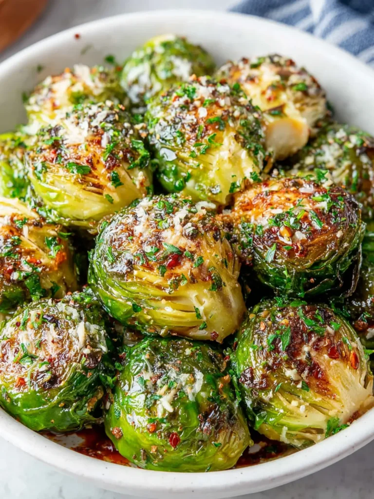 Delicious Garlic Herb Roasted Brussels Sprouts Recipe First Image