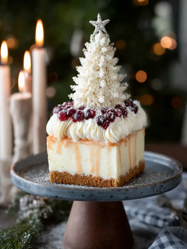 High Altitude Eggnog Cake with a Buttercream Christmas Tree First Image
