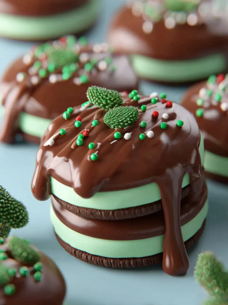 Mint Chocolate Dipped Oreos First Image