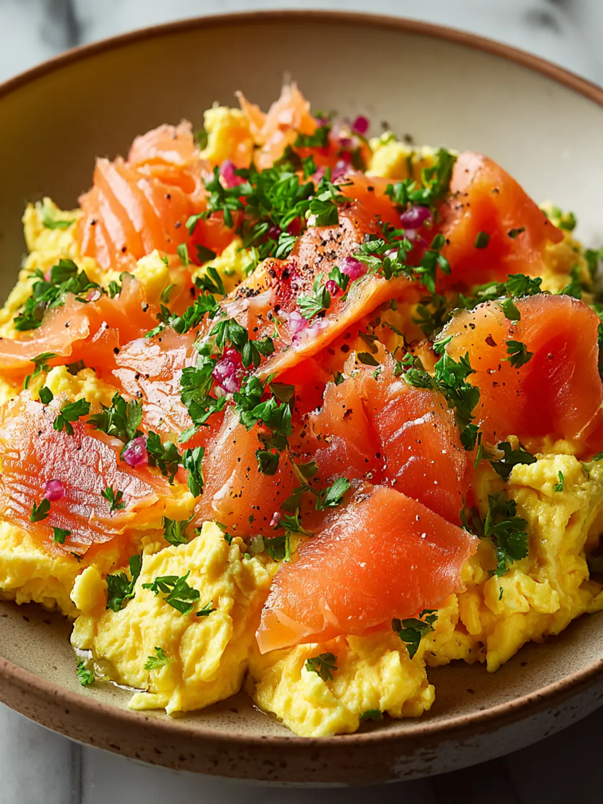 Indulge in Smoked Salmon Egg Scramble for Brunch Bliss First Image