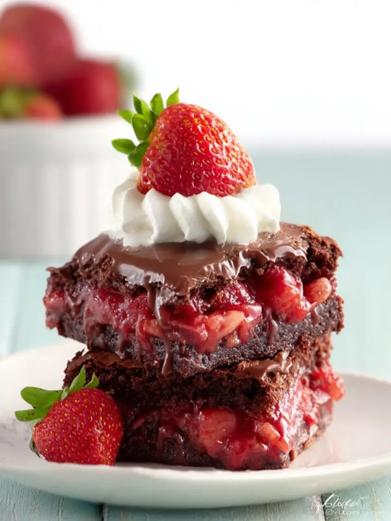 Chocolate Covered Strawberry Brownies First Image