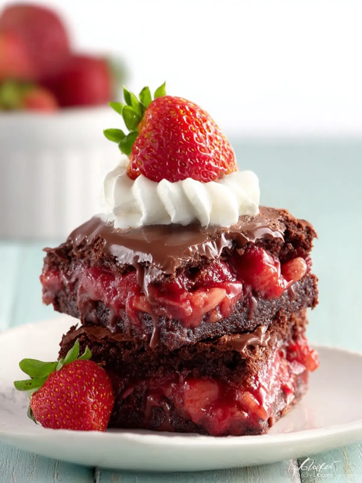 Chocolate Covered Strawberry Brownies First Image