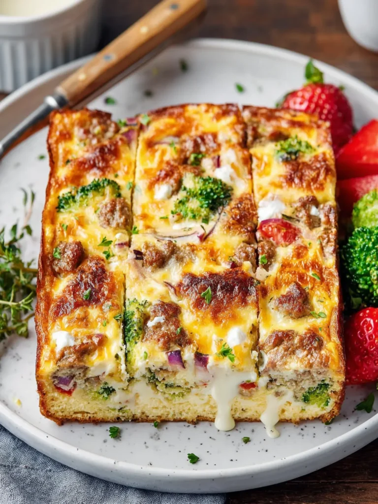 Breakfast Casserole With Sausage, Cheese and Veggies First Image