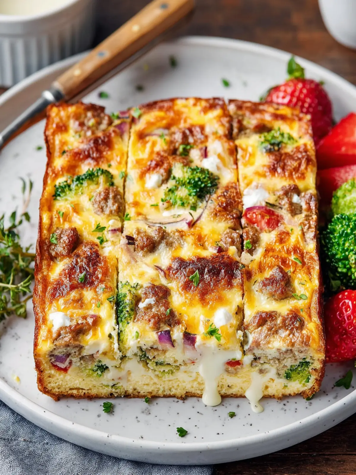 Breakfast Casserole With Sausage, Cheese and Veggies First Image