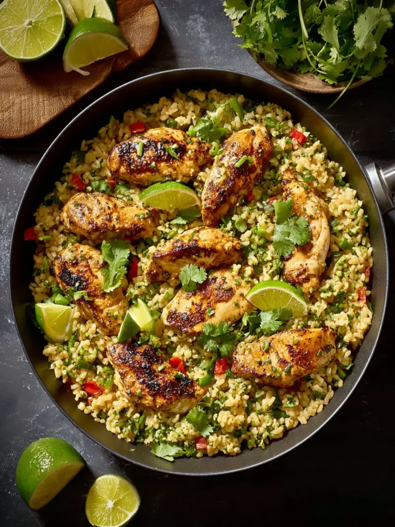 One Pan Cilantro Lime Chicken and Rice First Image