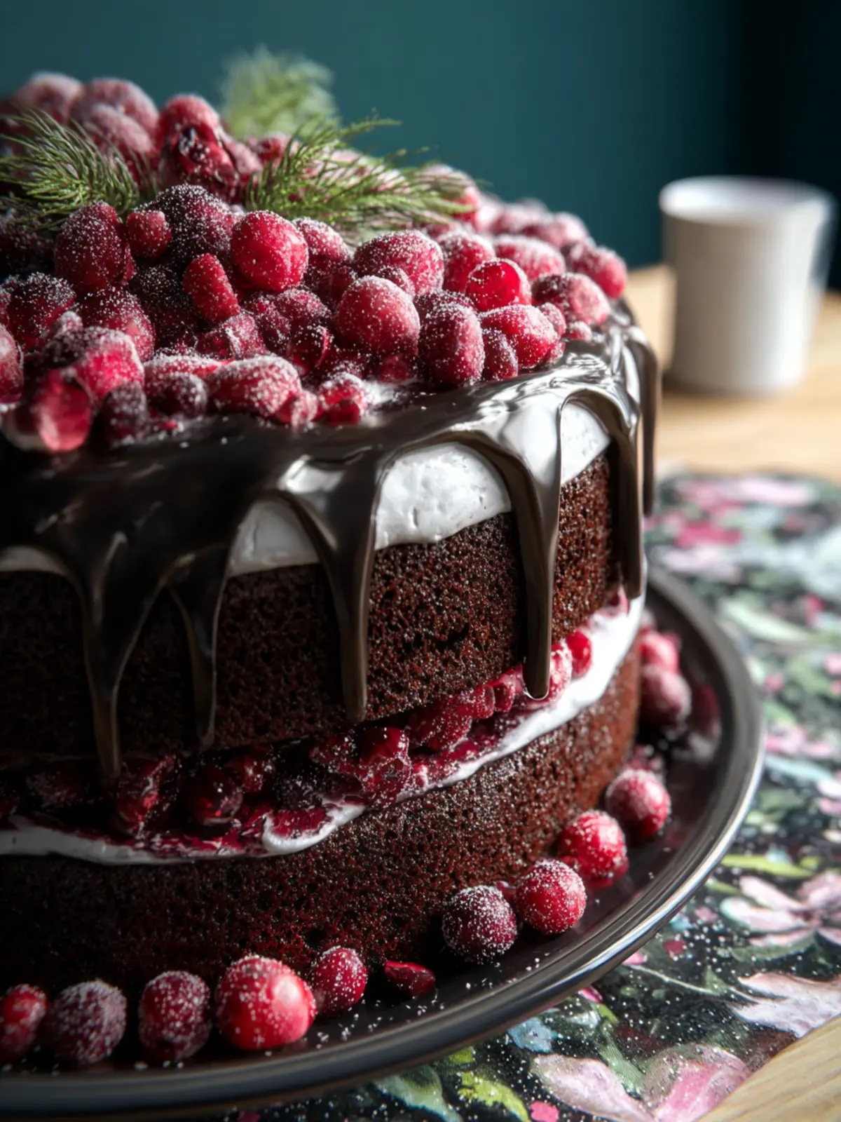 Chocolate Cranberry Cake First Image