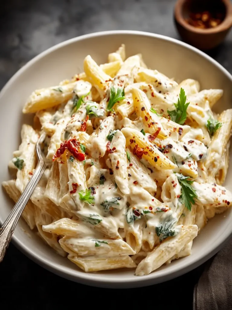 Creamy White Sauce Penne Pasta First Image