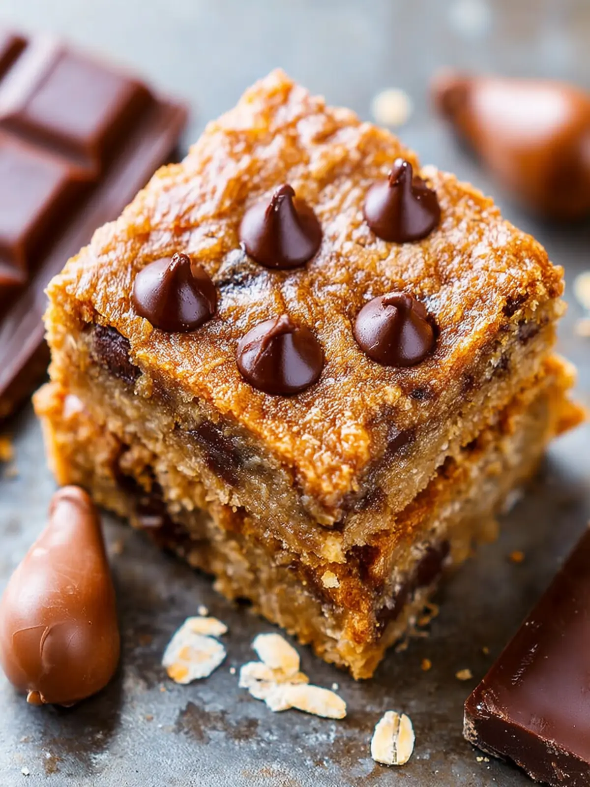 Healthy Oatmeal Chocolate Chip Bars First Image