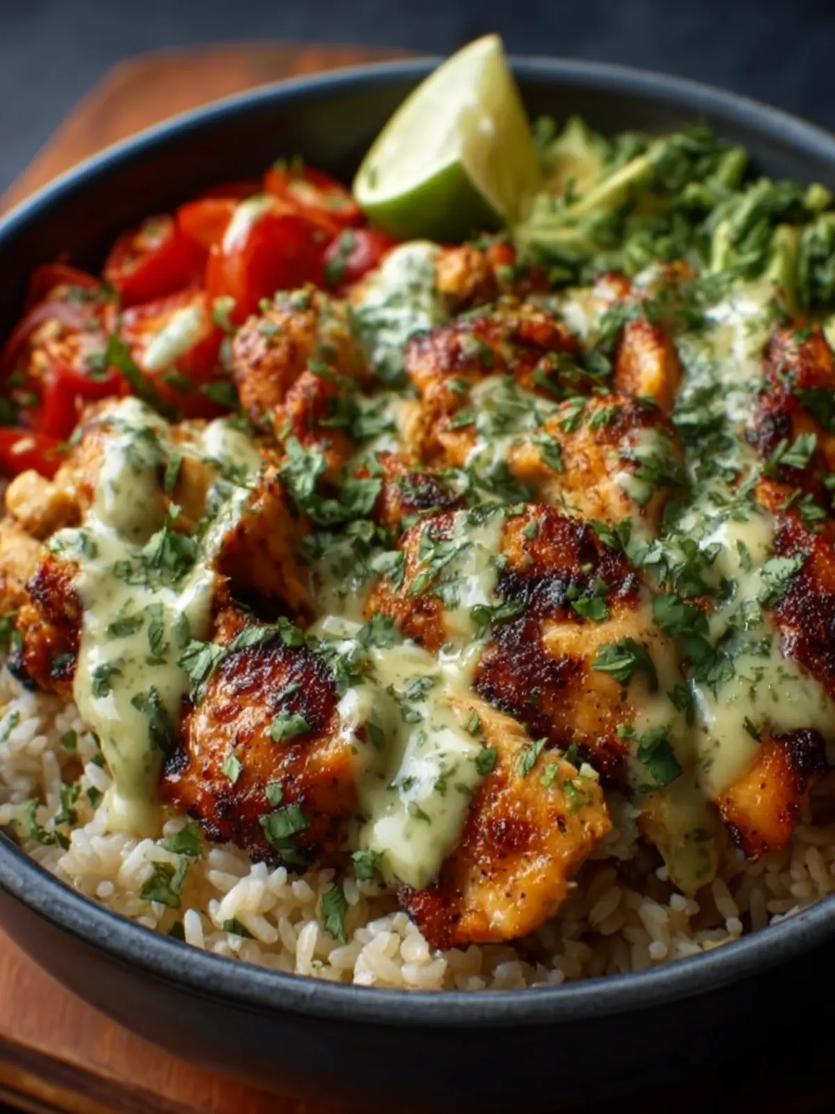 Peruvian Chicken and Rice with Green Sauce First Image