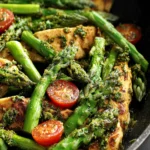 Chicken Pesto and Asparagus Skillet Recipe First Image