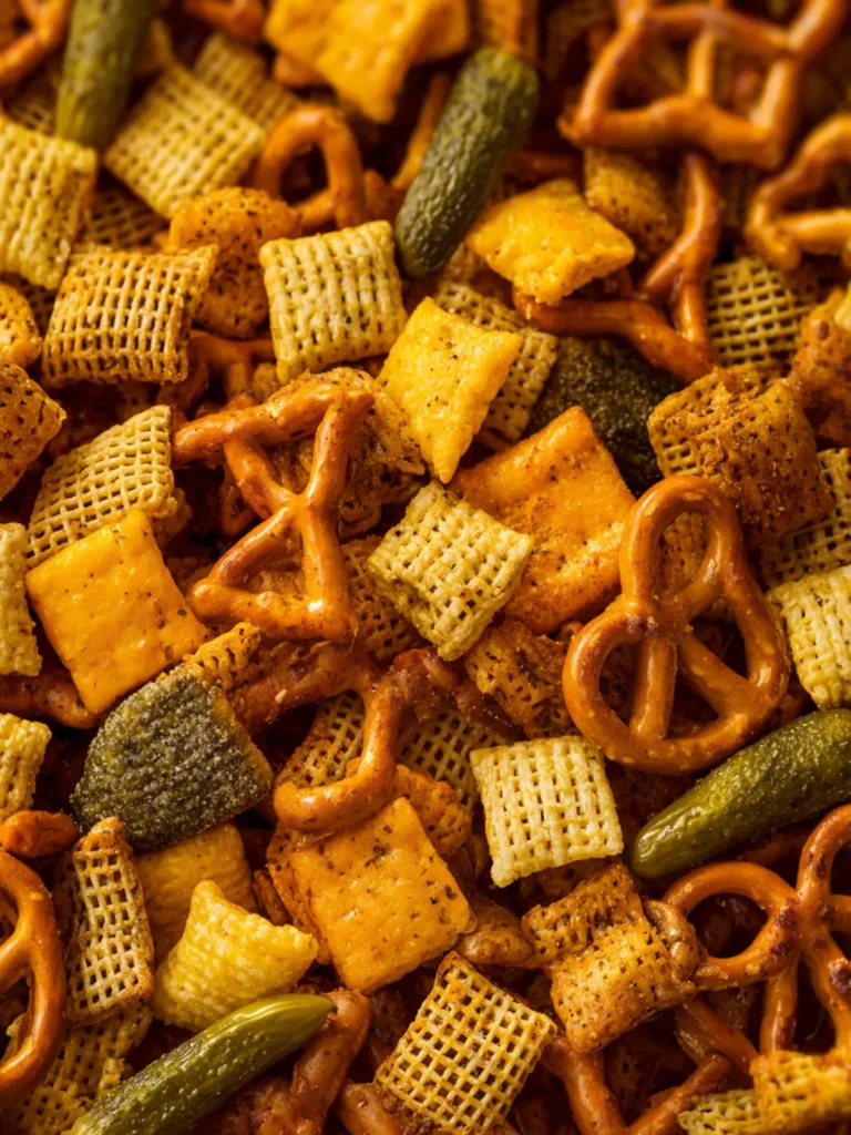 Dill Pickle Chex Mix Recipe (Savory Party Snack Mix) First Image