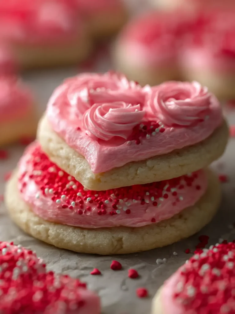 Soft Valentine's Day Frosted Sugar Cookies First Image
