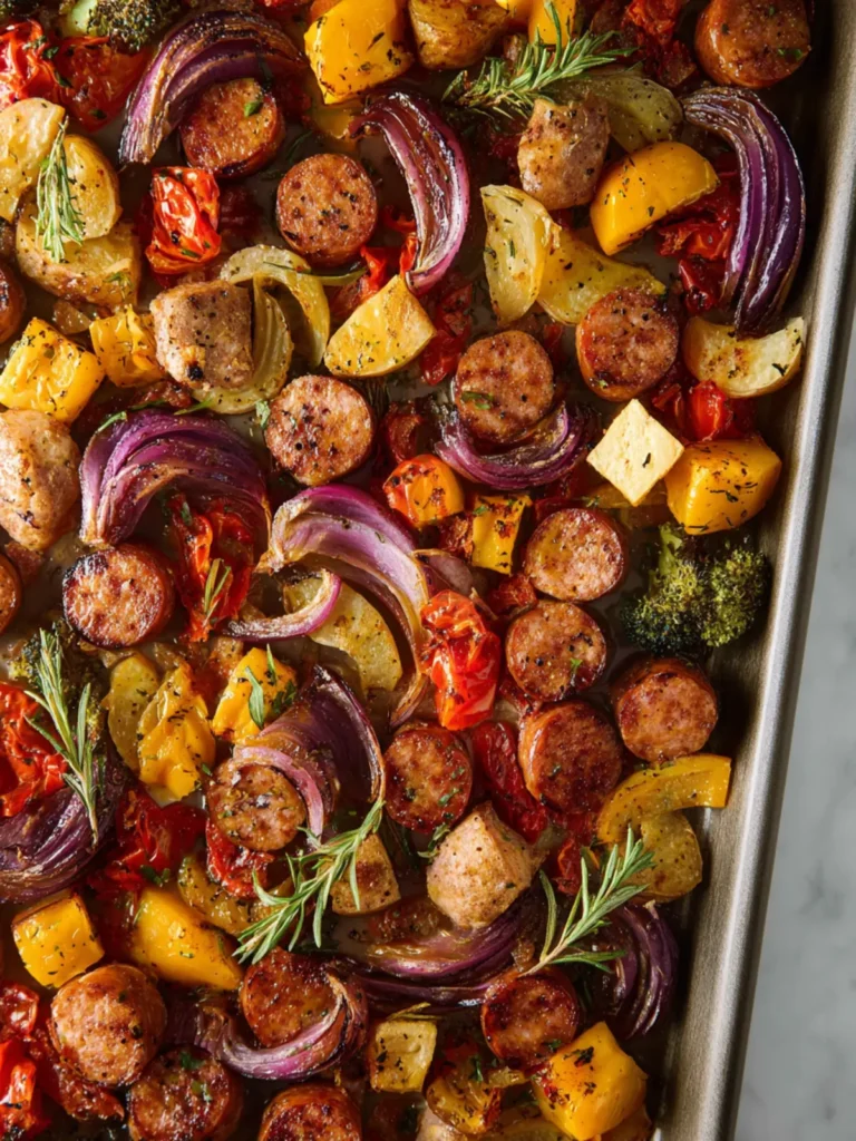 Sheet Pan Chicken Sausage Bake First Image