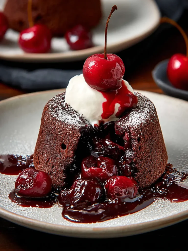 Indulge in Chocolate Cherry Lava Cakes: A Decadent Treat First Image