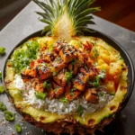 Tropical Teriyaki Chicken Pineapple Bowl and Coconut Rice First Image